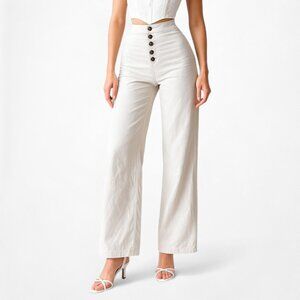 Cupcakes and Cashmere High Waisted Beige Cropped Culotte Pants Size XS/S